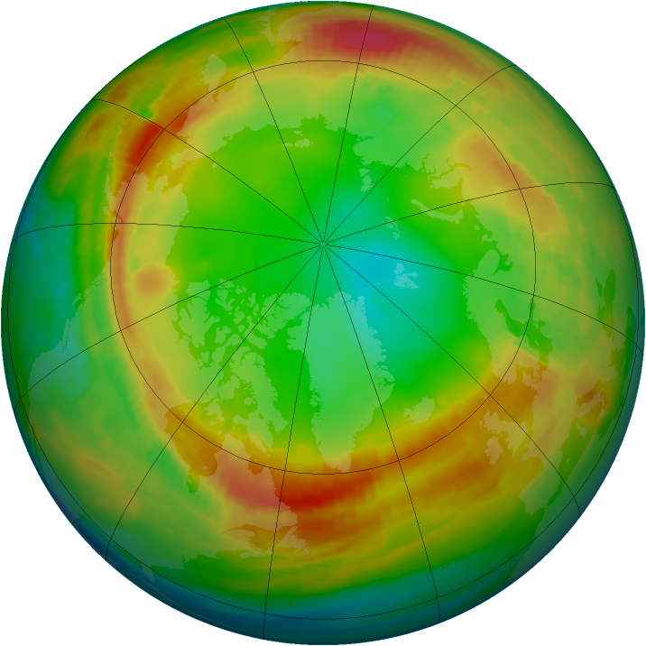 Arctic ozone map for 23 January 1984